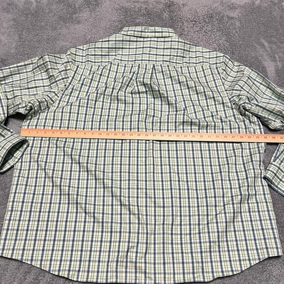 Duluth Trading WrinkleFighter Shirt Mens 3XL Plaid Relaxed Fit Poplin Green - Picture 7 of 7
